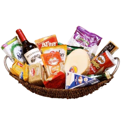 Cesta Maravilhosa Queijos e Vinho