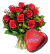 Buquê Doze Rosas Colombianas e Coração Lindt - buy online