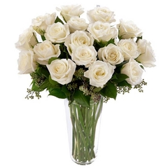 Vase of Beautiful White Roses