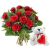 Buquê Amor Perfeito, Rosas Exportação e Urso Te Amo