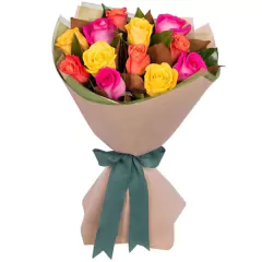 Livorno Bouquet 12 Colorful Roses - buy online