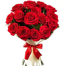 Bouquet of 15 Red Export Roses