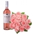 Twelve Pink Roses Bouquet and Viu Manent Rosé Wine