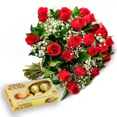 Marvelous 20 Red Roses and Ferrero Rocher