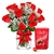 Vase with 12 Luxury Export Red Roses and Lindt Box - buy online