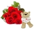 Bouquet Beautiful 6 Colombian Roses and Bear I'm Crazy About You