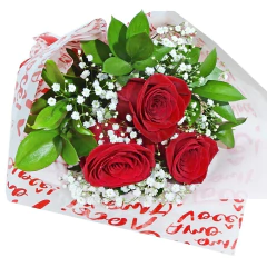 Three Red Roses Bouquet on internet