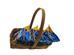 Jarrón con Astromelias Lilas y Alfajores - tienda online