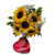 5 Sunflowers and Lindt Heart - Floresnet