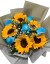 Bouquet of Blue Roses and Sunflowers on internet