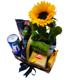 Petit Sunflower and Delicacies Basket - Floresnet