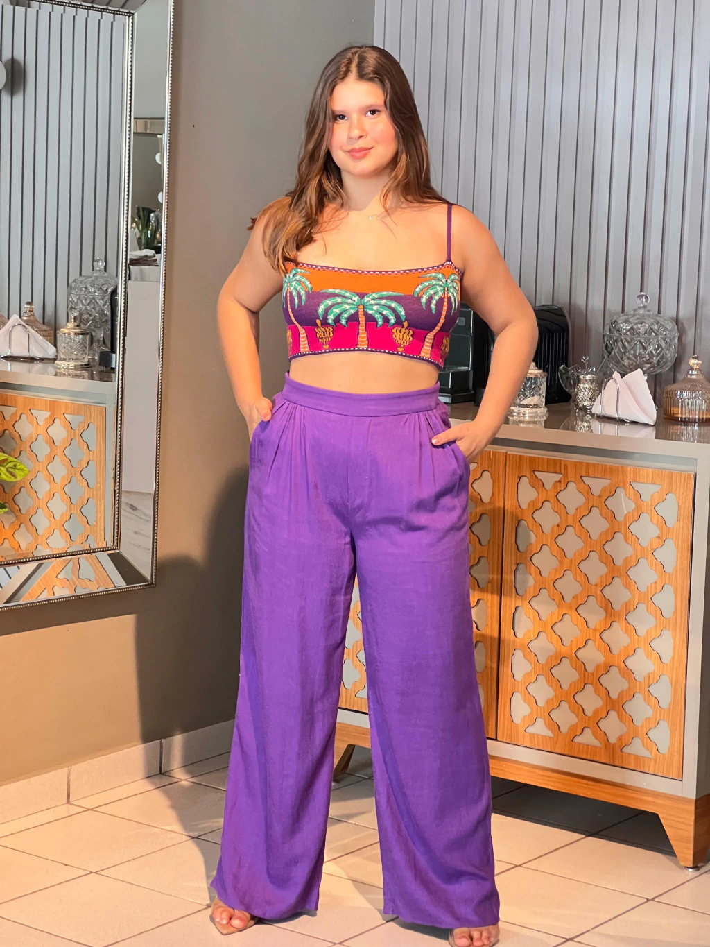 CALCA WIDE LEG CINTURA ALTA