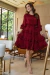 Vestido Feminino Chemise Versátil, Botões Funcionais, Babados Delicados, Vinho Aline - CR na internet