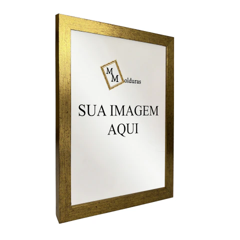 Moldura lisa 2x2cm Dourado Envelhecido