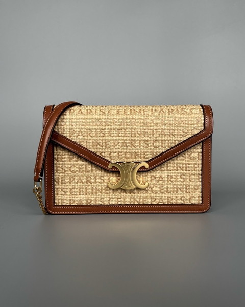 CELINE WALLET ON CHAIN MARGO IN RAFFIA - comprar online