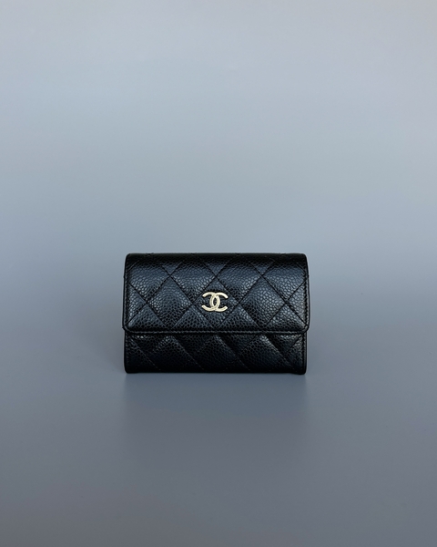 PORTA CARTÕES CHANEL CC CAVIAR PRETO
