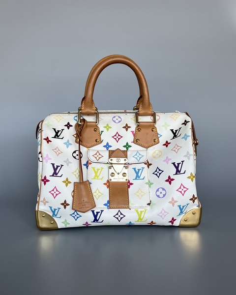 BOLSA LOUIS VUITTON WHITE MONOGRAM MULTICOLORE SPEEDY 30 X TAKASHI MURAKAMI