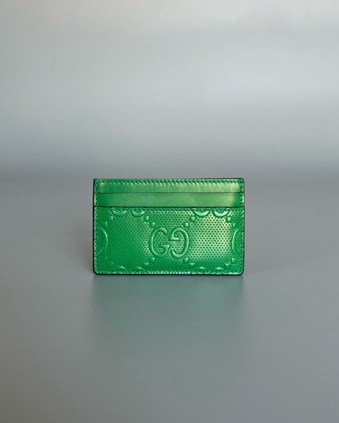 CARD HOLDER GG EMBOSSED PERFORATED GUCCI