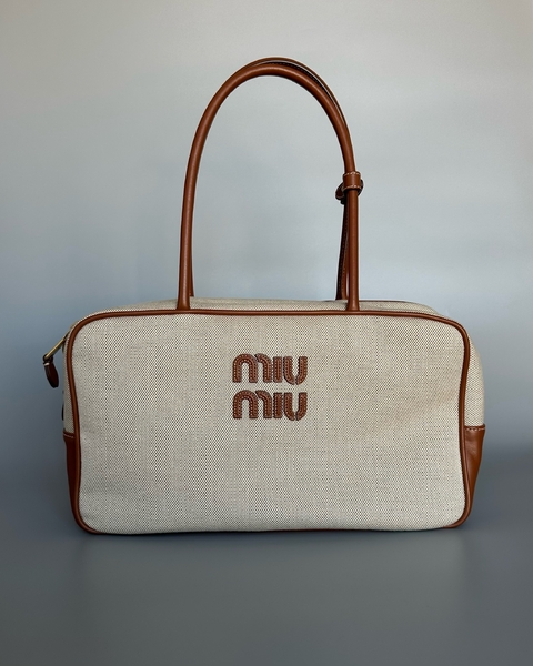 MIU MIU CANVAS TOP HANDLE BAG RUNWAY