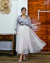 Saia de tule midi evase joia (Off White) - pattricianeves
