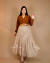 Saia de tule midi evase Joia (Nude) - comprar online