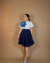 Saia envelope Juliana azul marinho - comprar online