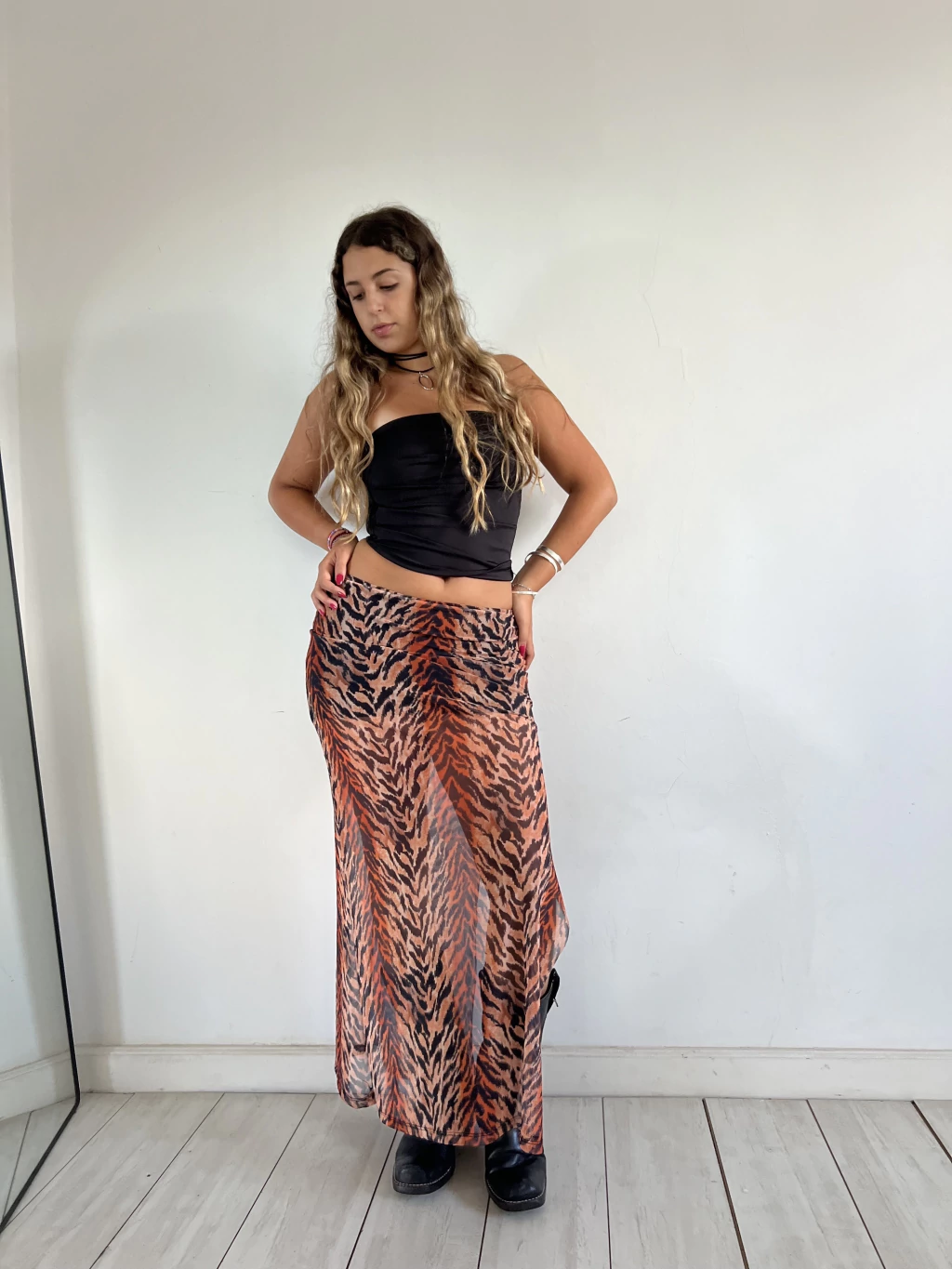 Pollera tul tigre