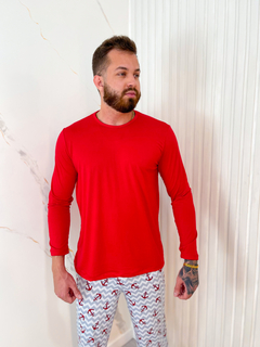 Pijama Masculino Longo de Inverno - Âncora Vermelha (380) na internet