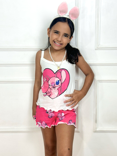 Baby Doll Alça Infantil - Angel Sentada F. Pink (1014) - Perfect Girl