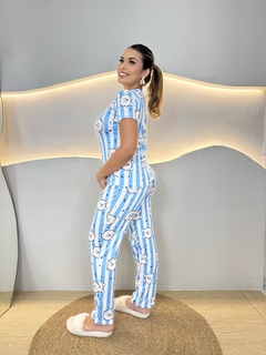 Pijama Longo De Manga Curta Full - Cachorrinho Estrela (1381) na internet