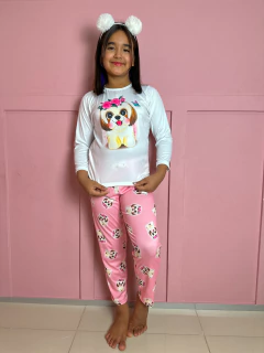 Pijama Longo De Inverno Infantil - Cachorro Shih Tzu (40) - comprar online