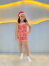 Baby Doll Alça Infantil Full Natal - Casal Mickey & Minnie Àrvore De Natal (960)
