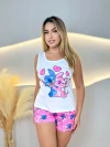 Baby Doll De Regata - Casal Stitch Love Coração F. Pink (1019) - comprar online
