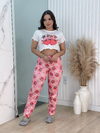 Pijama de Inverno Longo Max Cropped Ondinha - Casal Vaquinha Coração (336)