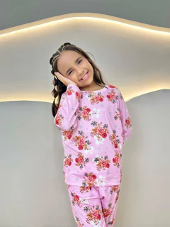 Pijama Infantil Longo de Inverno Full - Flores F. Rosa (1299) - comprar online