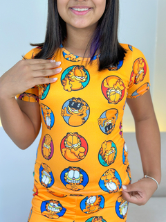 Pijama Infantil Longo De Inverno M. Curta Full - Garfild No Circulo (819) - comprar online