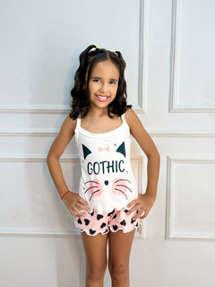 Baby Doll Alça Infantil - Gato Gothic (30) na internet