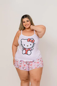 Baby Doll Alça - Hello Kitty Listras Rosa (1479) na internet