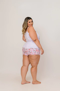 Baby Doll Alça - Hello Kitty Listras Rosa (1479) - loja online