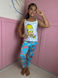Pijama Longo De Alça Inverno Infantil - Homer Simpsons Donults (161)