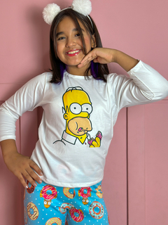 Pijama Longo De Inverno Infantil - Homer Simpsons Donults (161) na internet