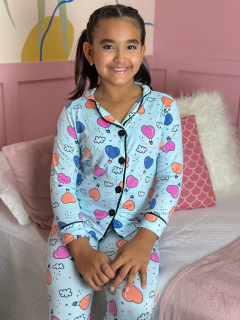 Americano Infantil Longo de Inverno - Balão De Coração F.Azul (633) - comprar online