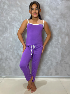 Pijama Infantil Longo De Alça Liso - Lilás (602) na internet