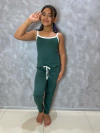 Pijama Infantil Longo De Alça Liso - Verde Escuro (594)