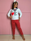 Pijama Longo De Inverno Infantil - Love Minnie Poá Vermelho (586)