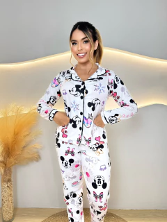 Longo Americano de Inverno - Mickey e Minnie Cabeças F. Branco (1275) na internet