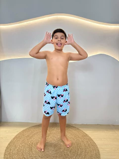 Samba Canção Infantil Masculino - Mickey e Minnie Coração Azul (1370) - Perfect Girl