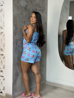 Baby Doll Alça Tapeta - Mickey & Minnie Beijo (1249) na internet