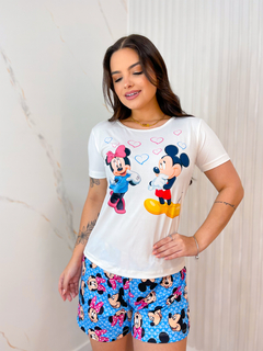 Baby Doll De Manga - Mickey & Minnie Coração Azul (427) na internet