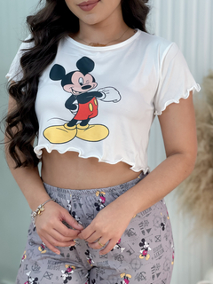 Pijama de Inverno Longo Max Cropped Ondinha - Mickey Mouse (303) - comprar online